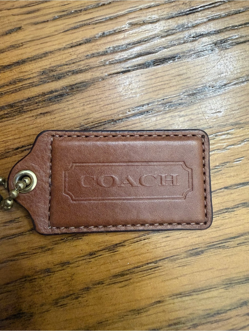 COACH Large 2.5” Brown Leather Hang Tag